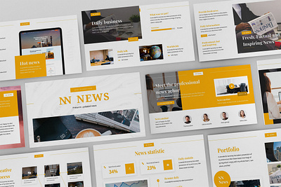 NN News – Broadcasting Presentation Template broadcasting business presentation communication corporate design entertainment finance keynote template lookbook media pitchdeck powerpoint template presentation proposal radio slides television