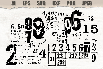 Stencil Numbers dxf numbers stencil svg