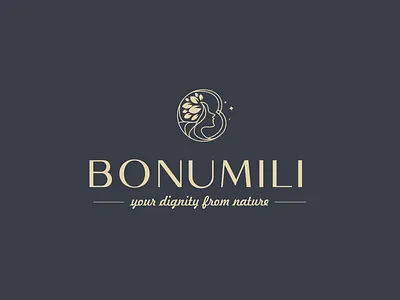 BONUMILI beauty branding care classic emblem face hair logo luxury nature vector