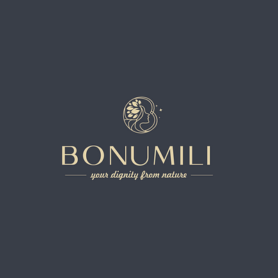 BONUMILI beauty branding care classic emblem face hair logo luxury nature vector