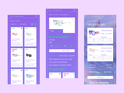 Fakoshima Eyewear Concept brand design e commerce fashion online shop ui ux web website
