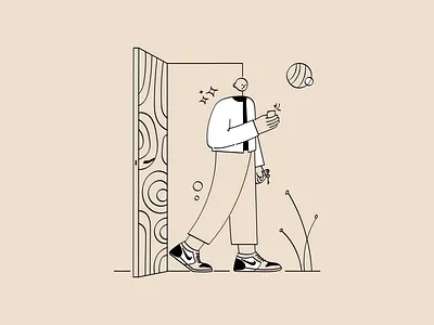 Log in bald boys character characterdesign design door illustration key login login design login page minimal nike notification sign in sign up signup