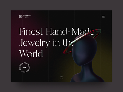 Jewelry landing page 3d adobe app black dark design dimensions figma illustration jewelry landing landing page minimal minimalism mobile ui ux web web page website