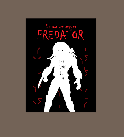 Predator - Poster adobe arnold schwarzenegger hunt illustrator jungle predator