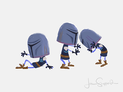 Mandolorian - help cartoon character characters comic illustration procreate starwars