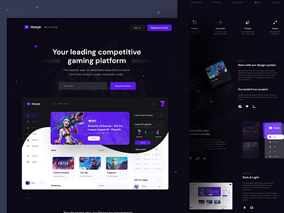 🎲 Hoxye Dark 🎲 dark dark app dark mode dark theme dashboard gaming website stream streaming ui uiux ux webdesign