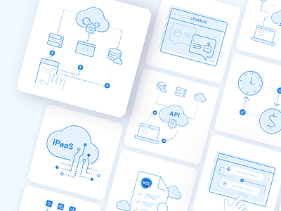 TriggerMesh illustrations 2d api blue chat clean cloud code figma function gra icons illustraion minimal open source report server serverless simple time trigger