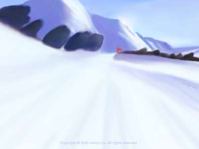 Original Illustration:Winter Day artwork colors design drawings illustration paintings procreate sketch skiing snow winter