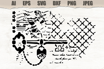 Stencil Key digital stencils dxf illustration keys pattern stencil svg