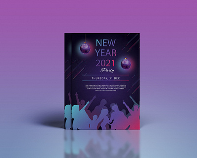 New Year Party Flyer 2021 flyer adobe illustrator adobe photoshop club club flyer club night dj flyer flyer design flyer template neon new year 2021 new year flyer new year poster night party flyer poster design purple flyer