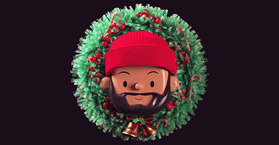 Christmas Lion | Toy Faces | 3D Illustration 3d 3d art 3d icon 3d illustration branding c4d character christmas cinema4d freebie icon illustration logo santa toy faces
