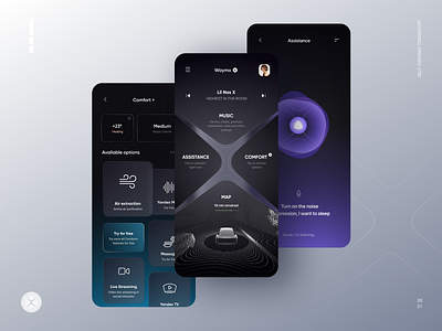 Self-driving Taxi App app assistance autonomous car cards dark design driverless lidar mobile radar robo self driving sonar taxi ui vehicle