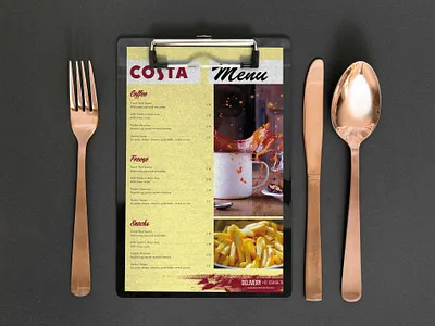 Costa Cafe Menu Design Template branding design illustration logo