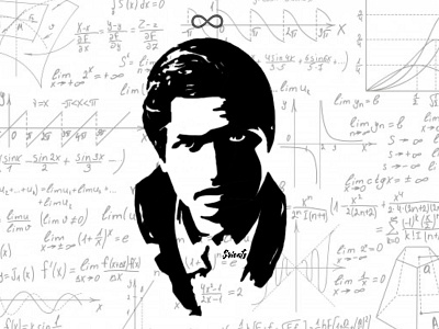 The Man Who Knew Infinity - Srinivasa Ramanujan black and white design design art digital art digital illustration illustration illustrator silhoutte