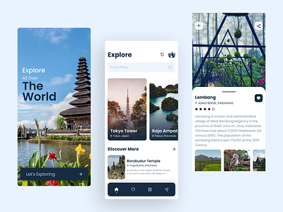 Travel App - Explore All Over The World app design figma indonesia mobile mobile app design mobile design mobile ui tokyo travel travelapp ui uidesign uiux ux