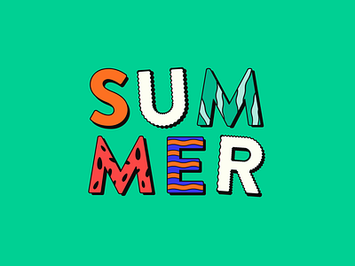 SUMMER 🌞 Animated GIF Set 2d animation after effects animated illustration animation colourful creative fresh gif gif animation illustration katycreates modern motion graphics playful summer