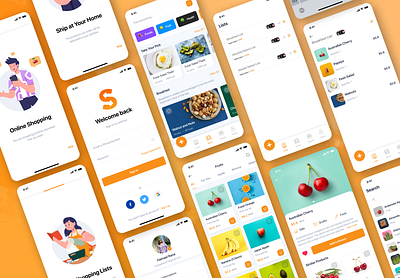 Grocery Shop Mobile App app groceries grocery app grocery delivery grocery list grocery online grocery store group grocery shopping mobile app mobile app design mobile design mobile ui shop shopping shopping app ui ui design ui kit ui kit design uidesign