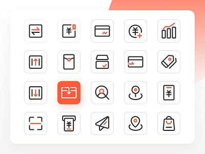 Financial app icon 1 financial icon orange red stroke ui