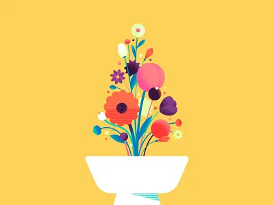 Happy Holidays 2020 brush christmas design flat flower holidays illustration leaf petal pot procreate texture tree vase vector