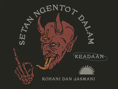 SATAN LIFE badge badgedesign branding design drawing graphicdesign illustration illustration design logo vector