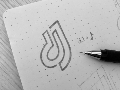 dj Logo Sketch 🎶 audio branding club clubbing concert dance disco dj entertainment event festival icon logo mark monogram music show sketch sound techno