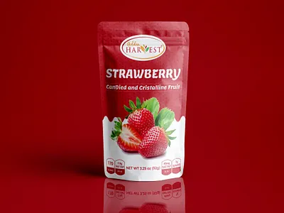Strawberry Dried Fruit Packaging Design bottle design branding cannabis design cbd packaging design illustration label design labeldesign logo packaging
