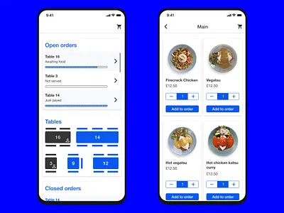 Restaurant POS appdesign design materialdesign ui ux