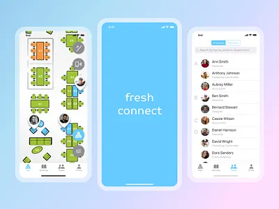 fresh connect colleague coworking design mobile app mobile application smart office ui ux