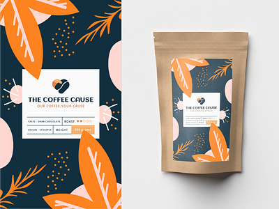 Coffee label design beans coffee coffee brand coffee logo coffee packing coffeebean ethiopian illustrations leaves logo logodesign packaging