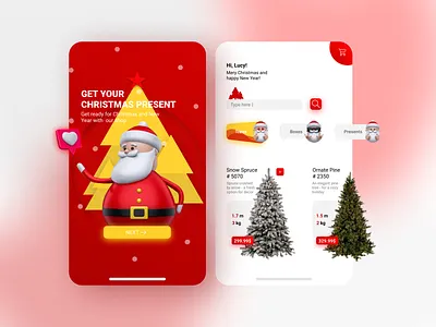 Christmas shop 3d 3d art christmas design illustration minimal ui ux