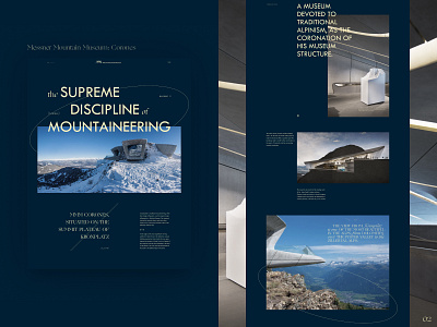 Messner Mountain Museum ― website redesign blue composition concept design inspiration interaction minimal minimalism museum redesign trend typography ui ux uxui web design website website concept