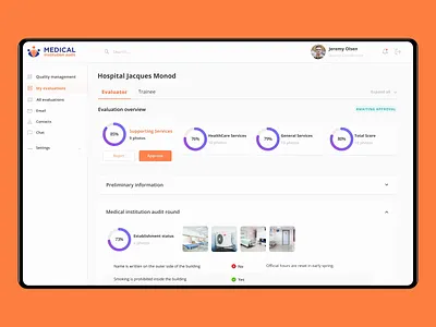 Hospital Auditing RTL interface animation chart dashboard ui health app healthcare hospital interaction design rtl tablet