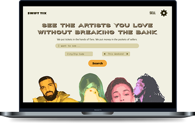 SWIFT TIX aesthetics concerts creative direction ecommerce figma graphic design high fidelity information architecture interface iteration mobile mockup music ui user experience ux ux design web design website