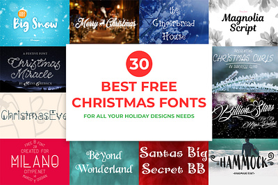 30 Best Free Christmas Fonts for All Your Holiday Designs Needs brush brush font brushed font creative font drawn font hand drawn hand made handcrafted font handmade handwritten font headline font logo font modern modern font paint font painted font watercolor textures