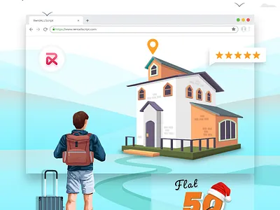 Vacation Rental Software app branding design illustration ui ux vector web