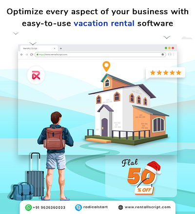 Vacation Rental Software app branding design illustration ui ux vector web