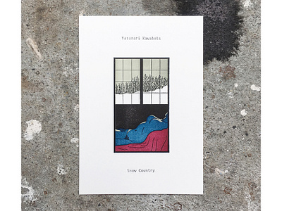 Letterpress Card : Snow Country adana book card flat graphic design illustration letterpress minimal printing vector