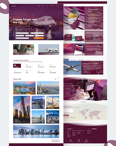 Qatar Airline Website Redesign branding design landing page ui web webdesign website design