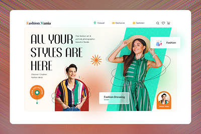 Fashion Mania E-Commerce Website - Hero Header banner design branding creative design design illustration logo ui ux vector website