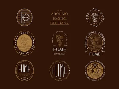 Fume Chocolate / Logoworks branding design chocolate food icon logo logodesign monogram phoenix retro design retro logo typography vintage