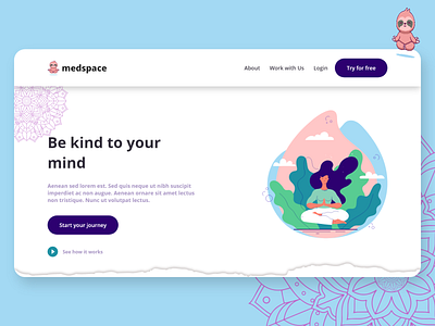 Medspace - A place for meditation #DailyUI design first website design meditation ui ui ux design ui challenge ui design uidesign website website design website template yoga