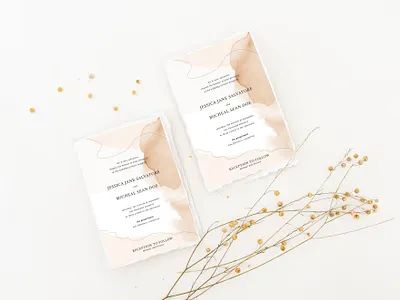 Elegant Watercolor Wedding Invitation design elegant elegant design events illustration invitation invitation card invitation design invites photoshop template template watercolor wedding card wedding invitation wedding invite