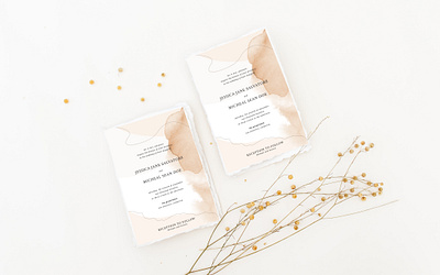 Elegant Watercolor Wedding Invitation design elegant elegant design events illustration invitation invitation card invitation design invites photoshop template template watercolor wedding card wedding invitation wedding invite
