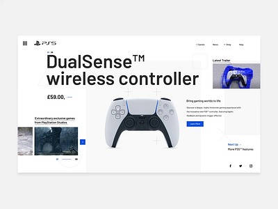 PS5 UI Concept Exploration #2 app concept design fun interface photoshop product ui ux white ui whitespace xd