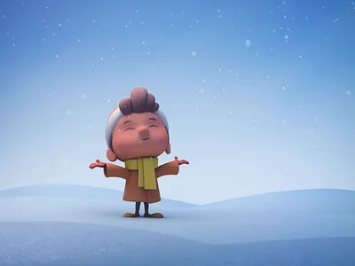 First Snow 3d 3d art animation character christmas cinema 4d lighting snow