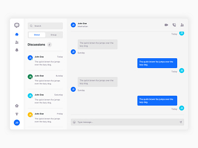 Swipe - The Simplest Chat Platform (Light Mode) chat chat app chat bot chatbot direct messaging discord discussions instant messaging messages messaging app messenger skype ui video call voice call