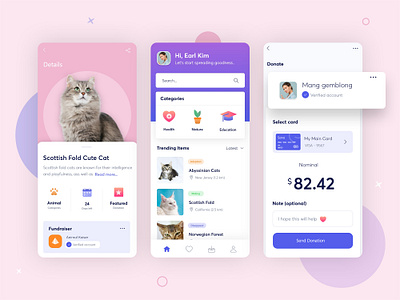 Pet Care App Concept animal care animals app design colorful dog icons minimal mobile app design petshop popular shot project