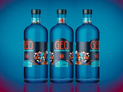 GEO bottle illustration ilustración jhonny núñez label design packaging packaging design productshoot