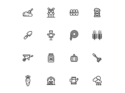 Agriculture Icon Set agriculture agriculture icon agriculture vector ai ai design ai download ai vector freebie icon design icons download icons pack icons set illustration illustrator logo logo design symbol vector design vector download vector icon