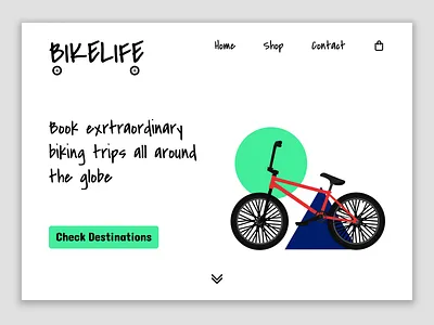 Bike trip booking platform branding design illustration ui website